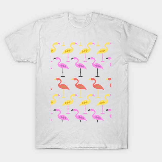 Happy flamingo pattern T-Shirt by Karroart